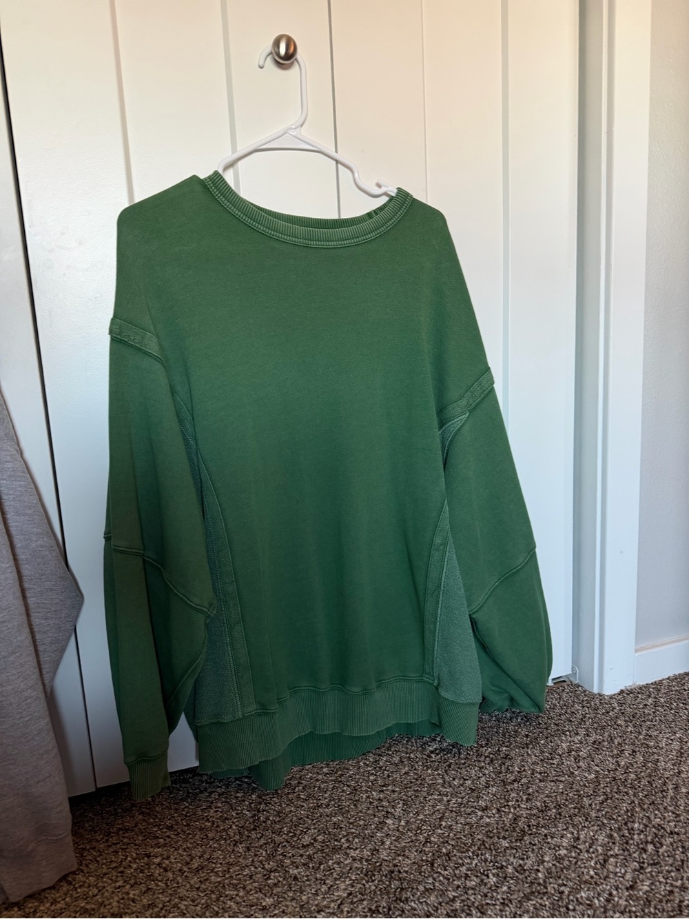 aerie Olive Green Oversized Crewneck Sweatshirt